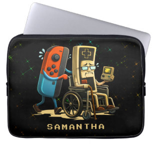 Housse Pour Ordinateur Portable Contrôle de jeu rétro drôle de respect pour vos aî