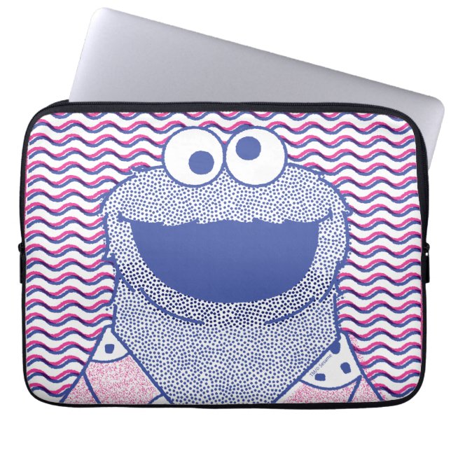 Housse Pour Ordinateur Portable Cookie Monster | Cookie Bouton Bas (Devant)