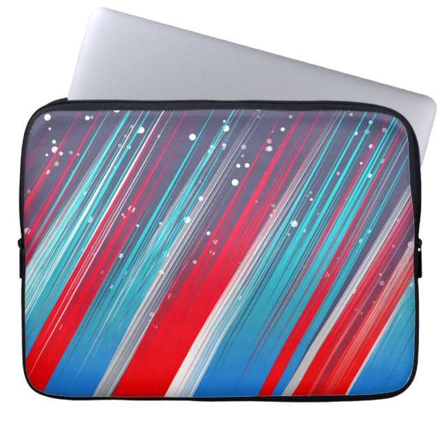 Housse Pour Ordinateur Portable Cool Abstrait Rouge Bleu Bleu Brush (Devant)