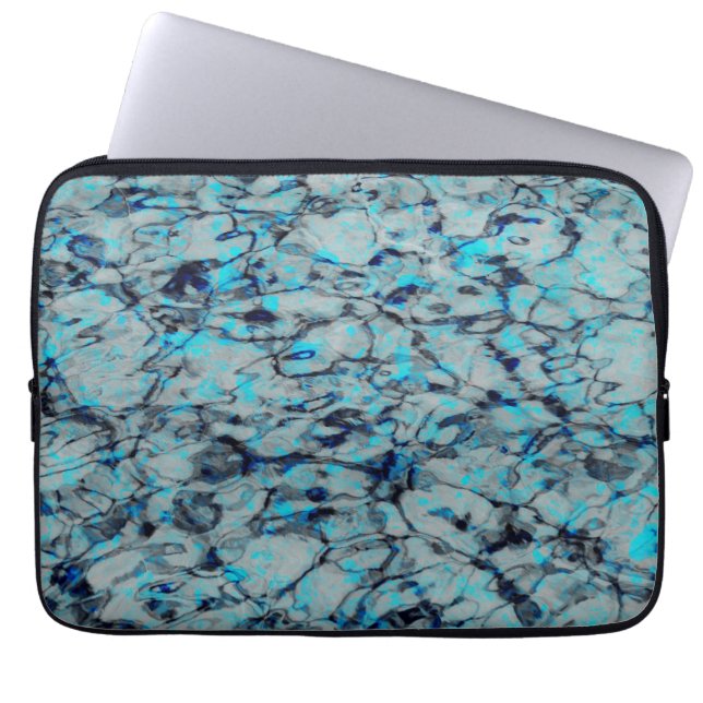 Housse Pour Ordinateur Portable Cool, art numérique moderne d'aquarelle bleue (Devant)