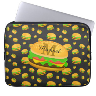 Housse Pour Ordinateur Portable Cool et amusant yummy burger motif Monogramme
