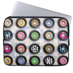 Housse Pour Ordinateur Portable Cool Patterned Records Fun Musical Expression