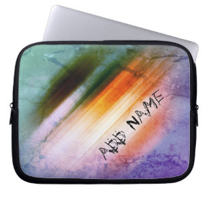 Housse Pour Ordinateur Portable Cool personnalisé Rustique violet bleu orange band