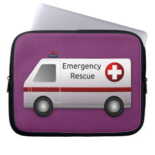 Housse Pour Ordinateur Portable Cool Secourt d'urgence Ambulance Conception de des