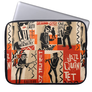 Housse Pour Ordinateur Portable cool vintage d'affiche du groupe de jazz avec trom