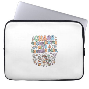 Housse Pour Ordinateur Portable Coordonnateur de chaos de licorne avec une âme de