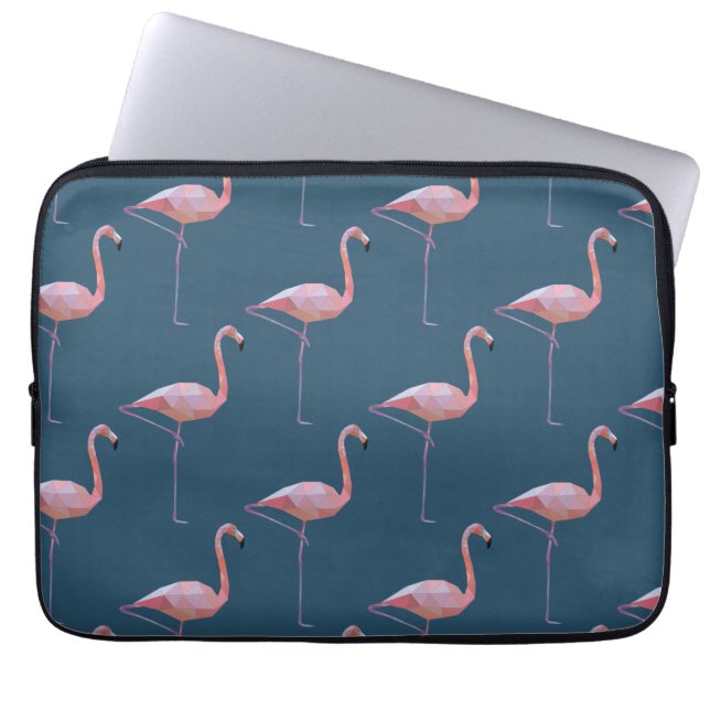 Housse Pour Ordinateur Portable Copie géométrique Teal de Flamant rose (Devant)