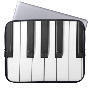 Housse Pour Ordinateur Portable Coque de clavier pour piano noir et blanc