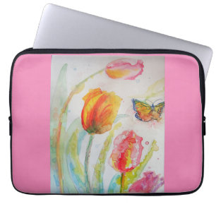Housse Pour Ordinateur Portable Coque d'ordinateur portable couleur rose Tulipe
