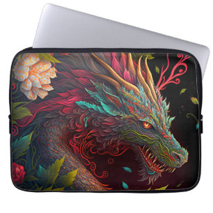 Housse Pour Ordinateur Portable Coque d'ordinateur portable Floral Dragon