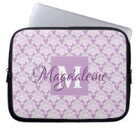 Coque d'ordinateur portable Lavender Damask avec m
