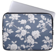 Coque floral bleu