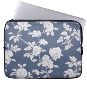 Housse Pour Ordinateur Portable Coque floral bleu