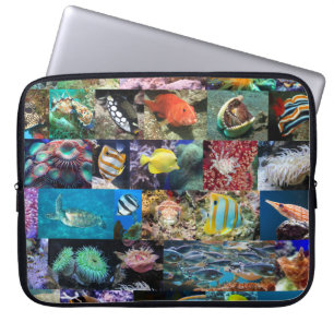 Housse Pour Ordinateur Portable Coral Reef Marine Life Poissons et animaux Scienti