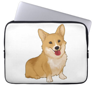 Housse Pour Ordinateur Portable Corgi doux et souriant