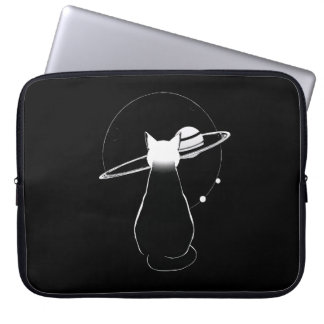Housse Pour Ordinateur Portable Cosmic Cat Minimalist Line Art Laptop Sleeve
