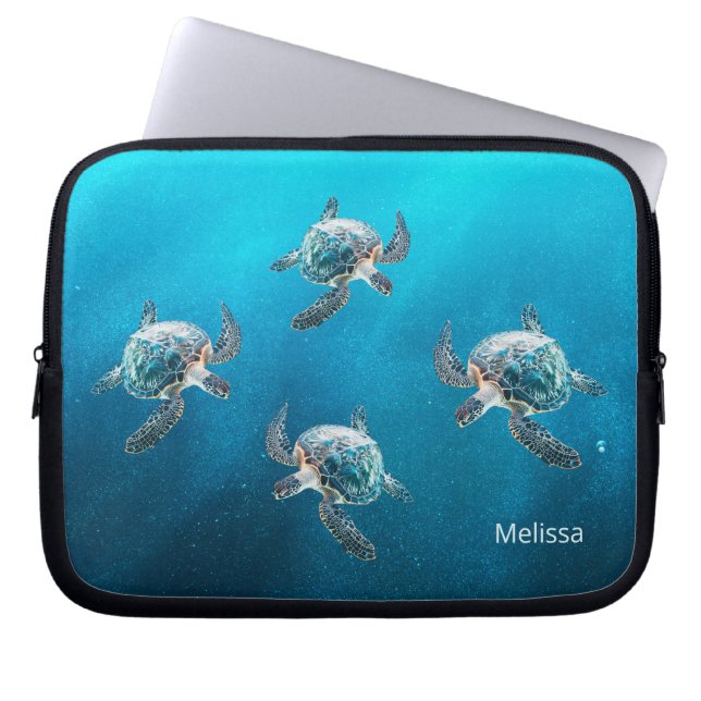 Housse Pour Ordinateur Portable Côte des tortues 3D (Devant)