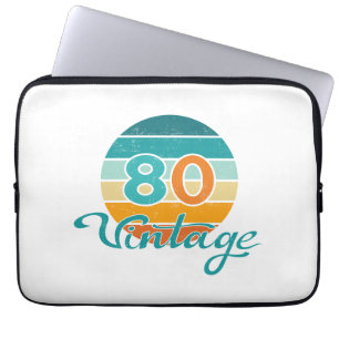 Housse Pour Ordinateur Portable Coucher de soleil Rétro 80 Vintage en détresse