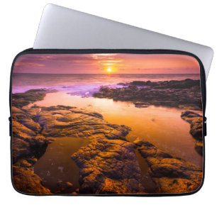 Housse Pour Ordinateur Portable Coucher de soleil sur des bassins à marée, Hawaï