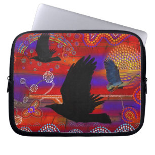 Housse Pour Ordinateur Portable Coucher de soleil sur le lac Wendouree Art aborigè