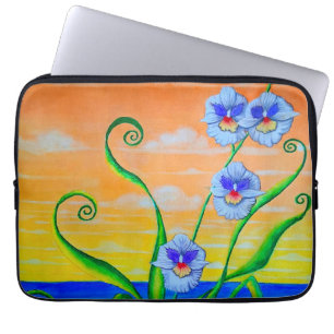 Housse Pour Ordinateur Portable Coucher de soleil sur l'orchidée
