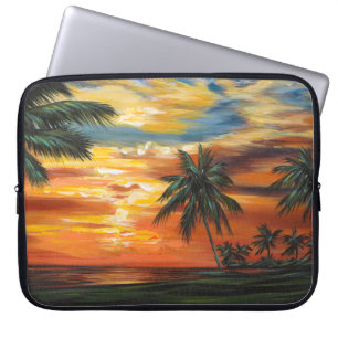 Housse Pour Ordinateur Portable Coucher de soleil tropical étonnant