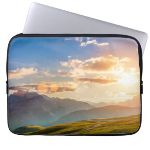 Housse Pour Ordinateur Portable Coucher du soleil dans les montagnes