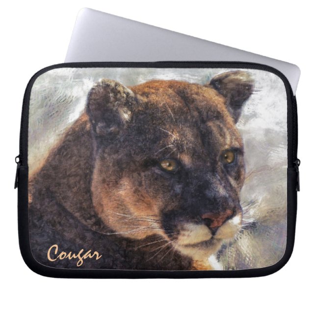 Housse Pour Ordinateur Portable Cougar Mountain Lion Big Cat Art Design (Devant)
