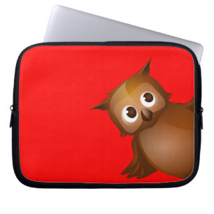 Housse Pour Ordinateur Portable Couleur Editable d'arrière - plan - hibou Brown