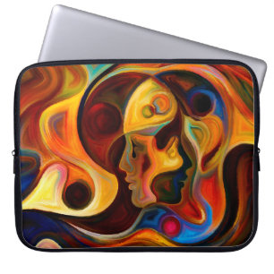 Housse Pour Ordinateur Portable Couleurs de la série Mind. Conception en éléments