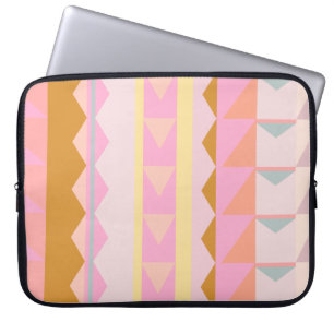 Housse Pour Ordinateur Portable Couleurs rose et pastel mignonnes Motif géométriqu