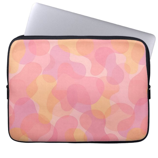 Housse Pour Ordinateur Portable Couleurs roses rétro Formes abruptes Motif d'art (Devant)