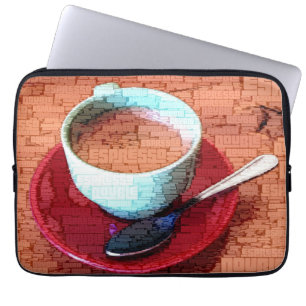 Housse Pour Ordinateur Portable Coupe d'Espresso et nuage de mots cuillis