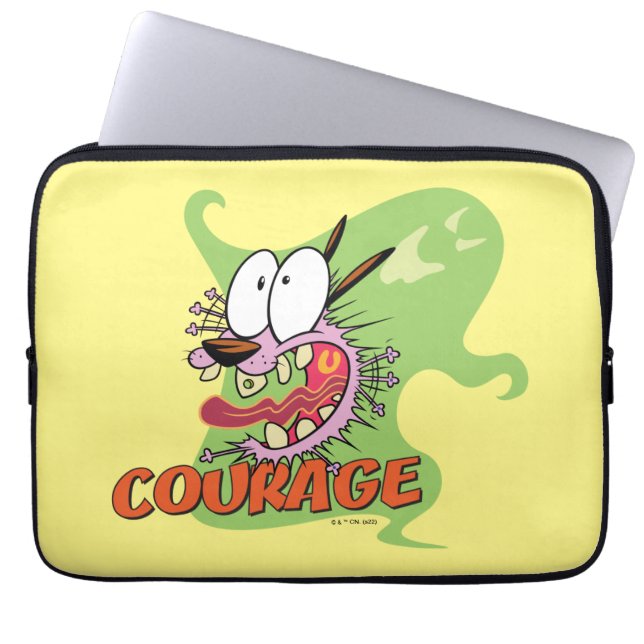 Housse Pour Ordinateur Portable Courage du chien lâché | Graphique fantôme (Devant)