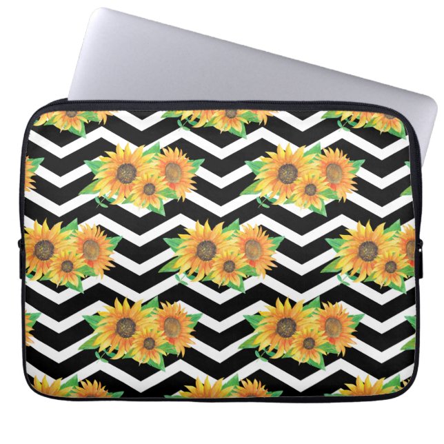 Housse Pour Ordinateur Portable Couronne de fleurs de tournesol (Devant)