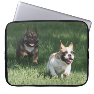 Housse Pour Ordinateur Portable Course de chiens français bulldog