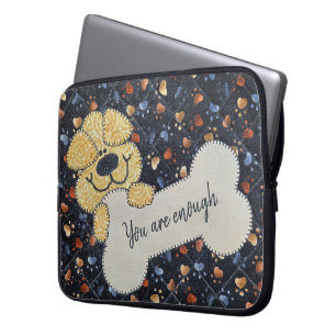 Housse Pour Ordinateur Portable Couvre-lit citation avec chien et os
