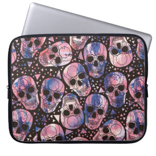 Housse Pour Ordinateur Portable Crâne avec ornement polygonal. Halloween. Inséable