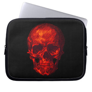 Housse Pour Ordinateur Portable Crâne rouge gothique