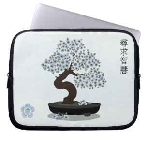 Housse Pour Ordinateur Portable Création graphique de bonsaï fleuri asiatique