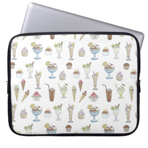 Housse Pour Ordinateur Portable Crème de glace Sundae Motif blanc