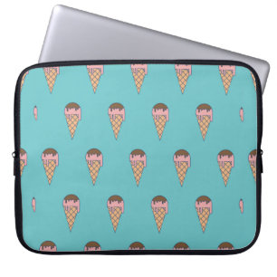 Housse Pour Ordinateur Portable Crème glacée motif sur arrière - plan couleur past
