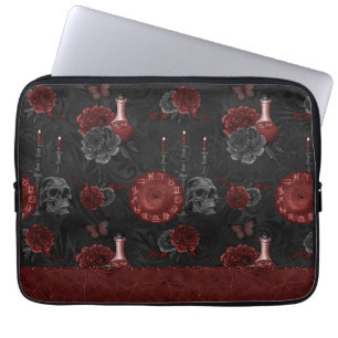 Housse Pour Ordinateur Portable Crimson magique Zodiac   Rose de crâne gothique ro