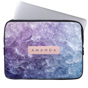 Housse Pour Ordinateur Portable Cristal d'Améthyste Personnalisé & Étincelle de La