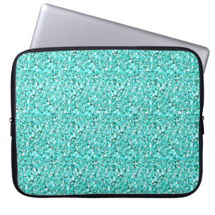Housse Pour Ordinateur Portable cristal druzy - bleu aquamarine