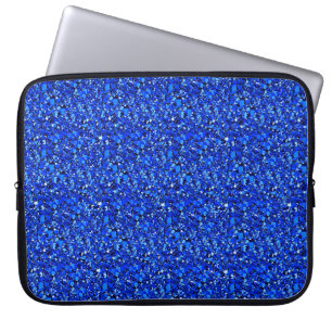 Housse Pour Ordinateur Portable cristal druzy - bleu saphir