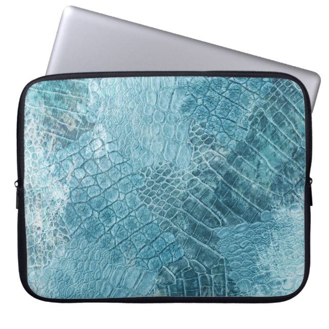Housse Pour Ordinateur Portable Crocodile Batik : Textured Fabric Art (Devant)