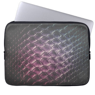 Housse Pour Ordinateur Portable Crocodile Brown foncé Design de la texture en cuir