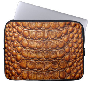 Housse Pour Ordinateur Portable Crocodile en cuivre Alligator Faux Cuir Imprimer