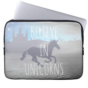 Housse Pour Ordinateur Portable Croire aux licornes Art fantaisiste